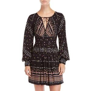 Free People Anthropologie Coryn Mini‎ black dress confetti size 12 large xl